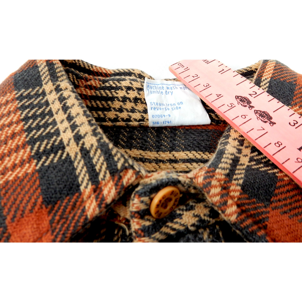 Vtg 90s Big Mac Flannel Shirt Mens L Tall Brown Plaid JCPenney JC Penny USA Made - Picture 7 of 8